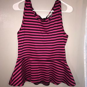 Striped pink and black blouse